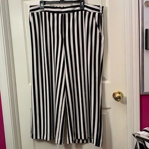 Black and White Striped Dress Pants